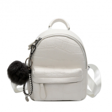 BYDI Mini Mochila de Couro com Pompom (Cores)